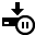 download pause descending fall decrease down descend icon