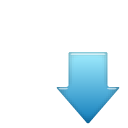 sub blue down descend download fall decrease descending icon