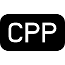 Cpp file rounded rectangular black interface symbol icon