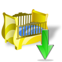 cradle down descend download fall decrease descending icon