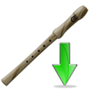 flute down instrument descend download fall decrease descending icon
