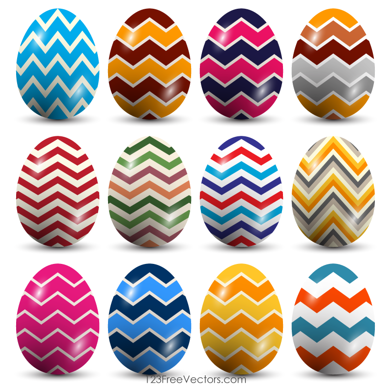 Zig Zag Pattern Easter Eggs Vector screenshot