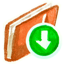 red download descending fall decrease down descend icon