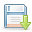 save download disk disc descending fall decrease down descend icon