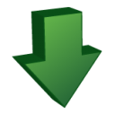 arrow down descend download fall decrease descending icon
