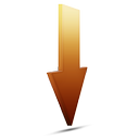 download orange descending fall decrease down descend icon
