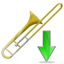 trombone down instrument descend download fall decrease descending icon