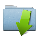 folder blue download descending fall decrease down descend icon