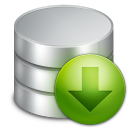 download database db descending fall decrease down descend icon