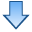 blue down descend download fall decrease descending icon