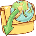 folder download descending fall decrease down descend icon