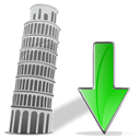 torredepisa down descend download fall decrease descending icon