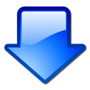 download manager arrow blue descending fall decrease down descend icon