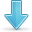 blue arrow down descend download fall decrease descending icon
