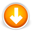 arrow down download orange descend fall decrease descending icon