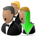 network down descend download fall decrease descending icon