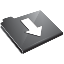 arrow down grey folder descend download fall decrease descending icon
