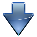 down blue descend download fall decrease descending icon