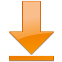 old bottom arrow download orange descending fall decrease down descend icon