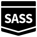 coding, coding language, css, e-learning, sass, solid, tutorial icon