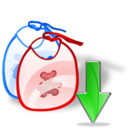bib down descend download fall decrease descending icon