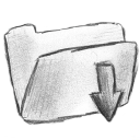 download descending fall decrease down descend icon