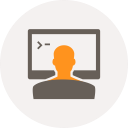 api, coding, developer, development, man, programming, screen icon