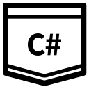 c sharp, coding, coding language, e learning, line, programming, tutorial icon
