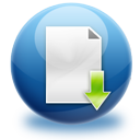 file download descending fall decrease down descend paper document icon