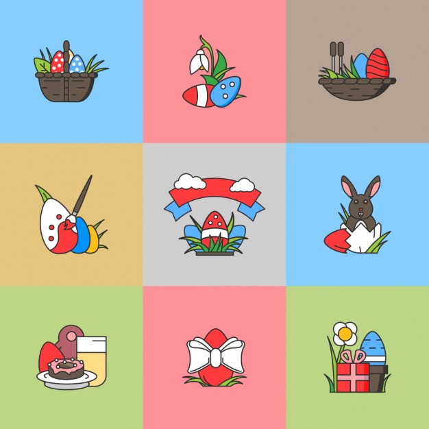 Flat Easter Elements screenshot