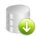 download database db descending fall decrease down descend icon