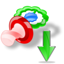 pacifier down descend download fall decrease descending icon