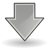 down grey descend download fall decrease descending icon